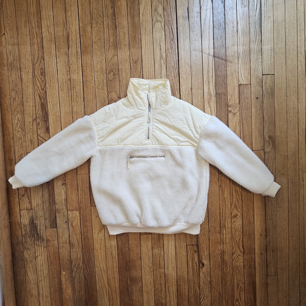 Missguided Women's Teddy Cream Half-Zip Sweater